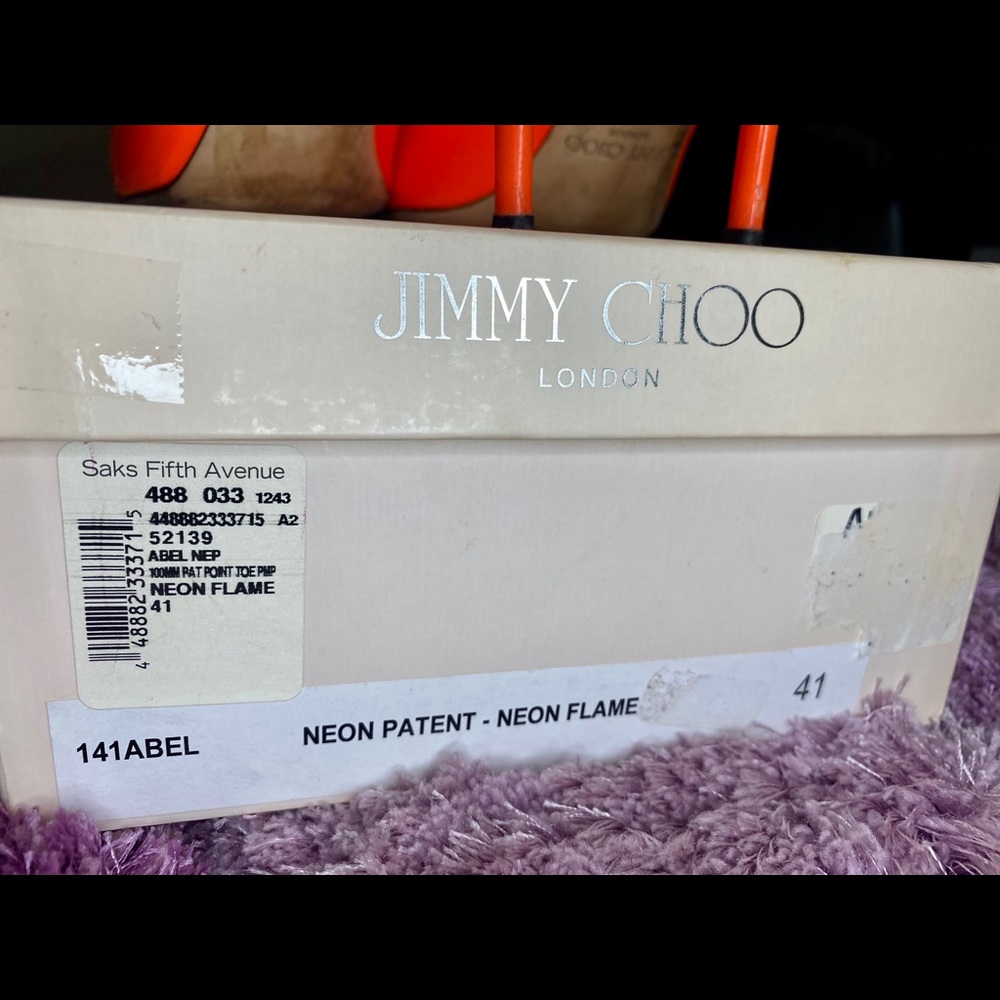 Jimmy Choo Abel Neon Flame Heels - Picture 7 of 7